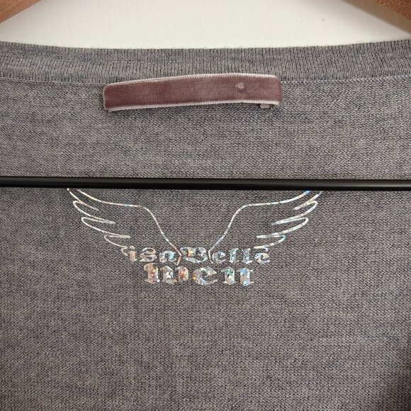 Isabelle Wen 100% Grey Cashmere Crystal Buttons Cardigan S - Picture 5 of 8